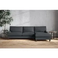 Marri Left Hand Chaise Sofa Grand - Thunder, Recycled Cotton