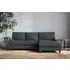 Marri Left Hand Chaise Sofa Large - Thunder, Recycled Cotton
