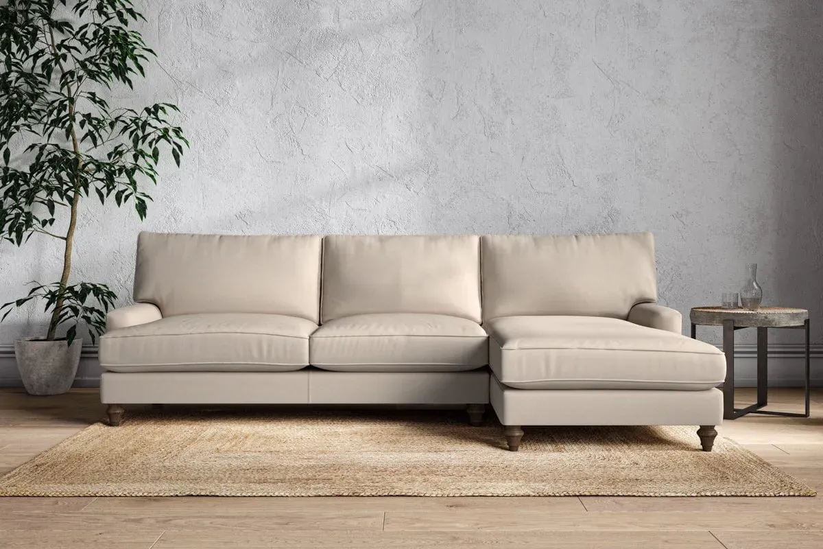 Marri Left Hand Chaise Sofa - Natural, Cotton