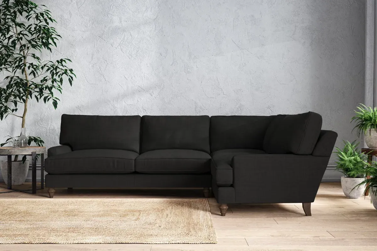 Marri Left Hand Corner Sofa - Charcoal, Linen