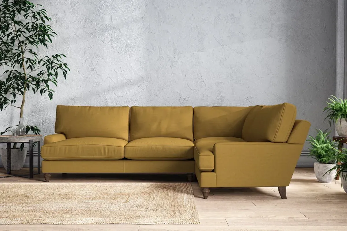 Marri Left Hand Corner Sofa - Ochre, Recycled Cotton