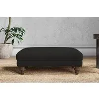 Marri Medium Dining Footstool - Charcoal, Linen