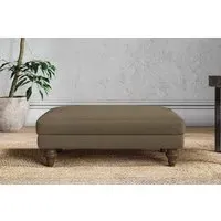 Marri Medium Dining Footstool - Chestnut, Linen