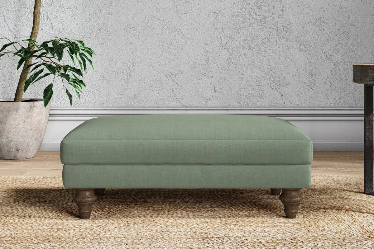 Marri Medium Dining Footstool - Jade, Linen