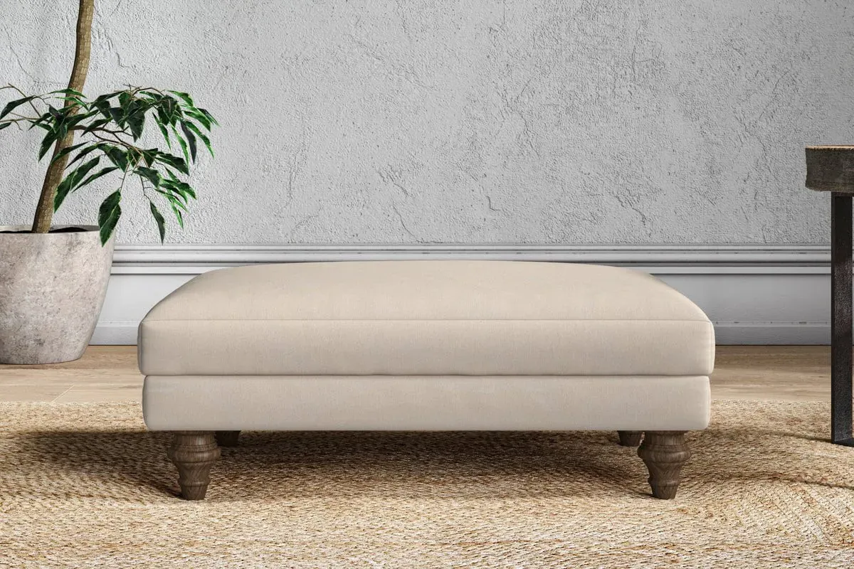 Marri Medium Dining Footstool - Natural, Recycled Cotton