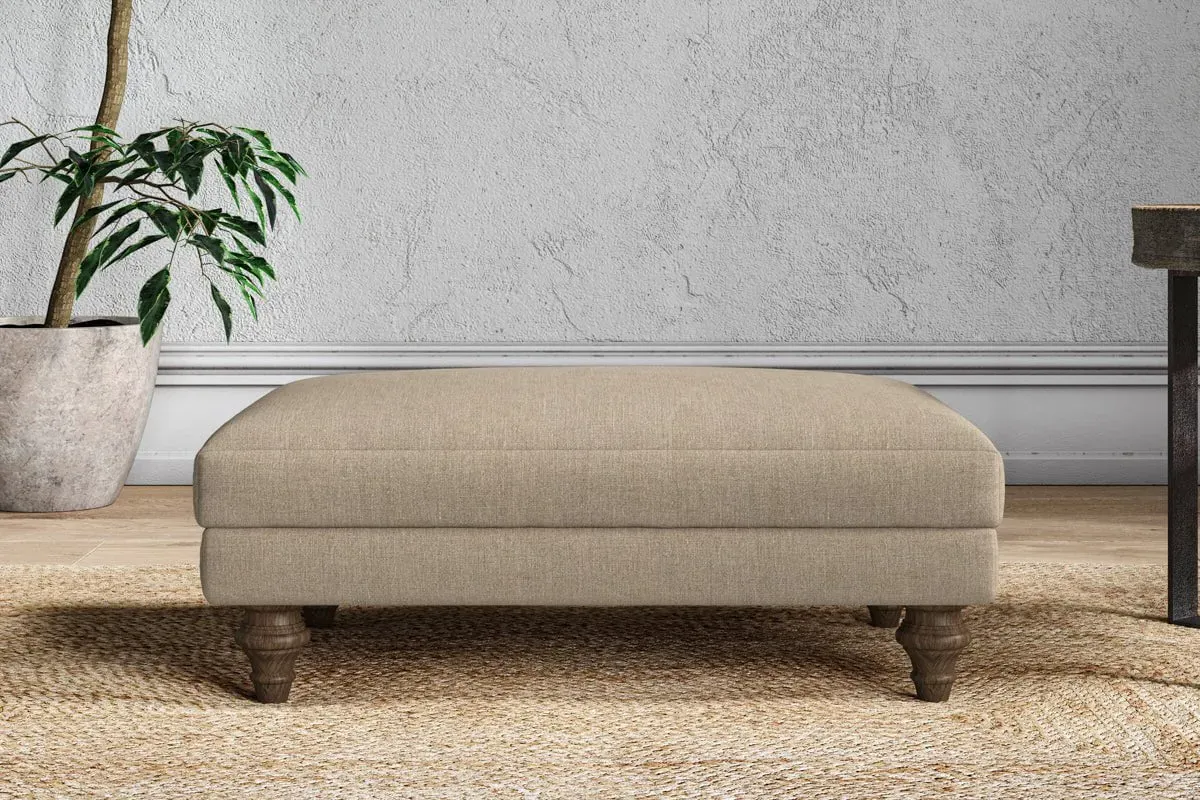 Marri Medium Dining Footstool - Pebble, Linen