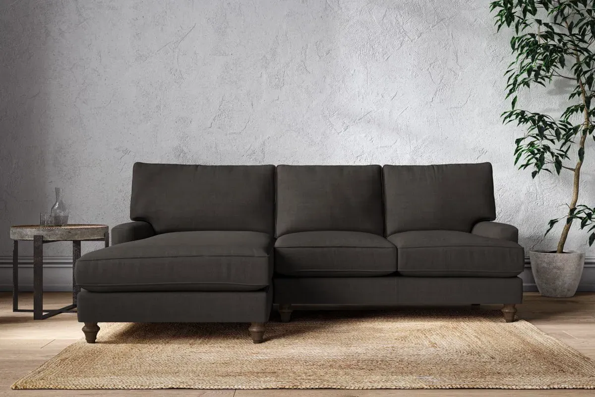 Marri Right Hand Chaise Sofa - Espresso, Linen