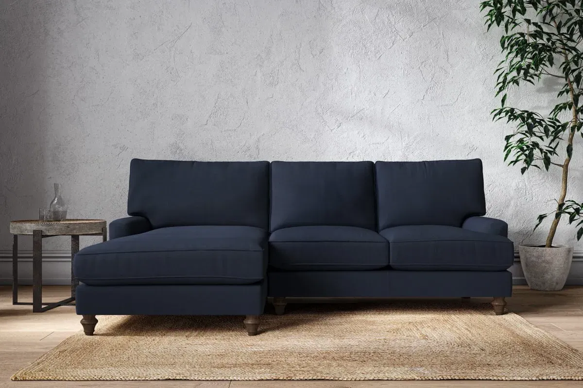 Marri Right Hand Chaise Sofa - Indigo, Linen
