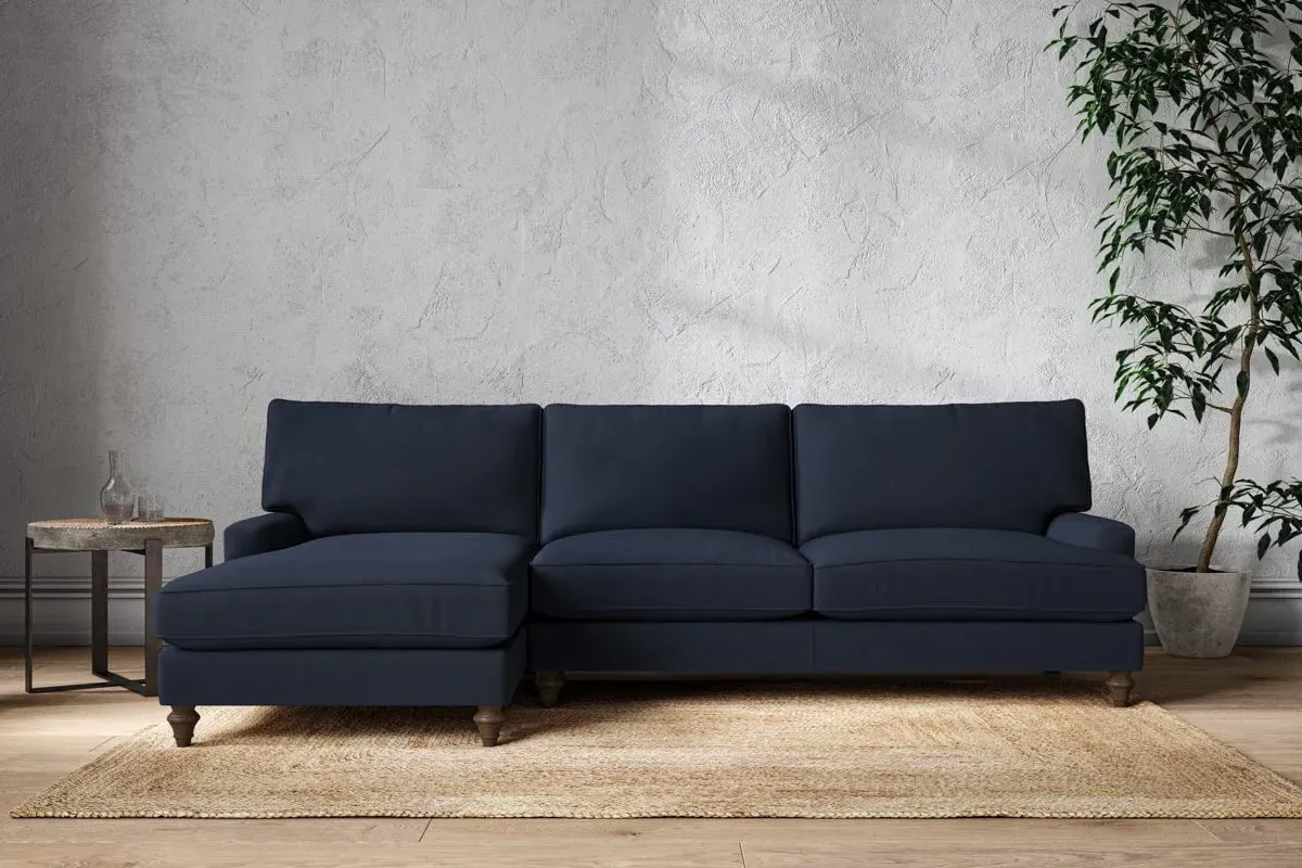 Marri Right Hand Chaise Sofa - Indigo, Linen