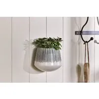 Matamba Small Wall Hung Planter - Black Lines, Ceramic