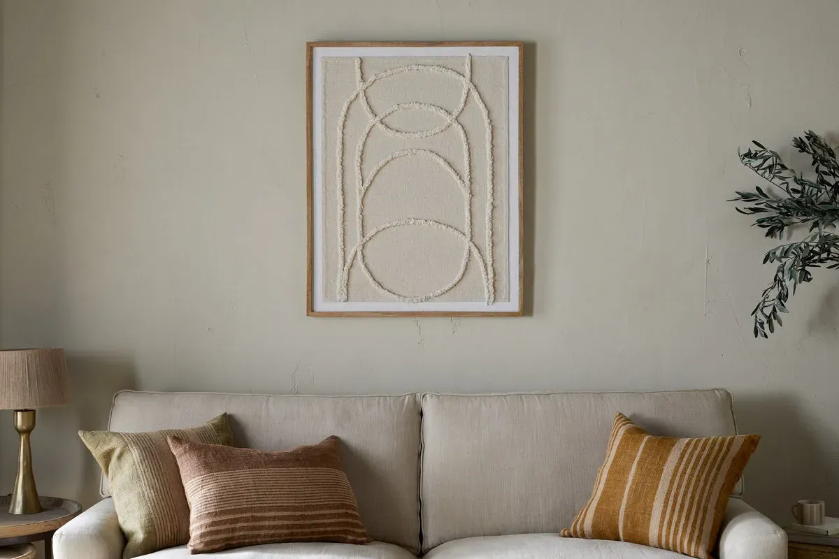 Mauri Frayed Wall Art - Neutral, Cotton product
