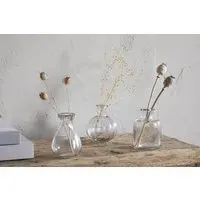 Mayumi Recycled Glass Bud Vases Set of 3 - Clear