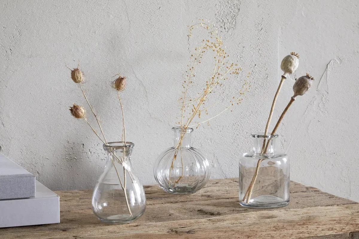 Mayumi Recycled Glass Bud Vases Set of 3 - Clear image