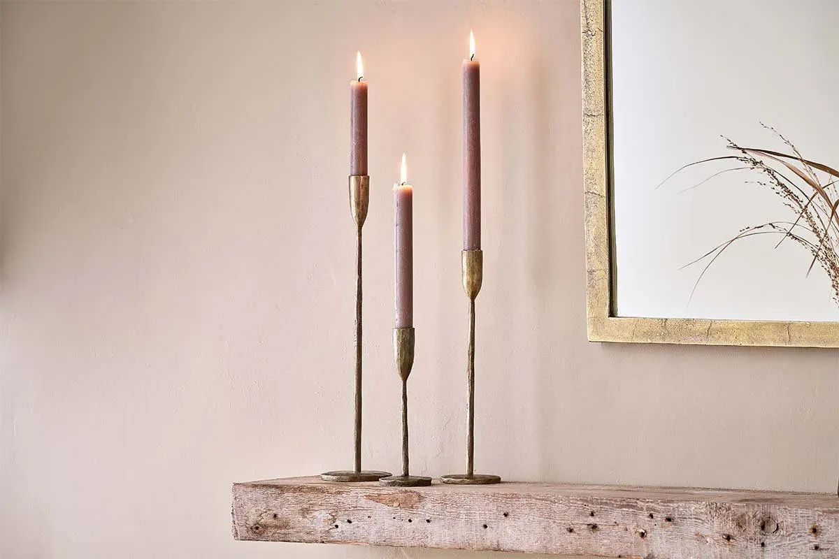 Mbata Small Brass Candlestick - Antique Brass, Iron product