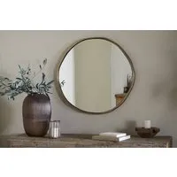 Mchanga Organic Shape Round Mirror - Antique Brass by NKUKU, alternate view