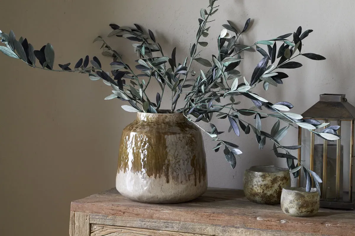 Melina Reactive Glaze Vase - Olive image