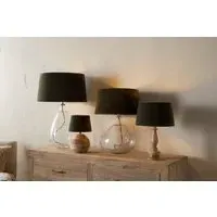 Mendai Small Lampshade - Moss Green, Velvet & Linen