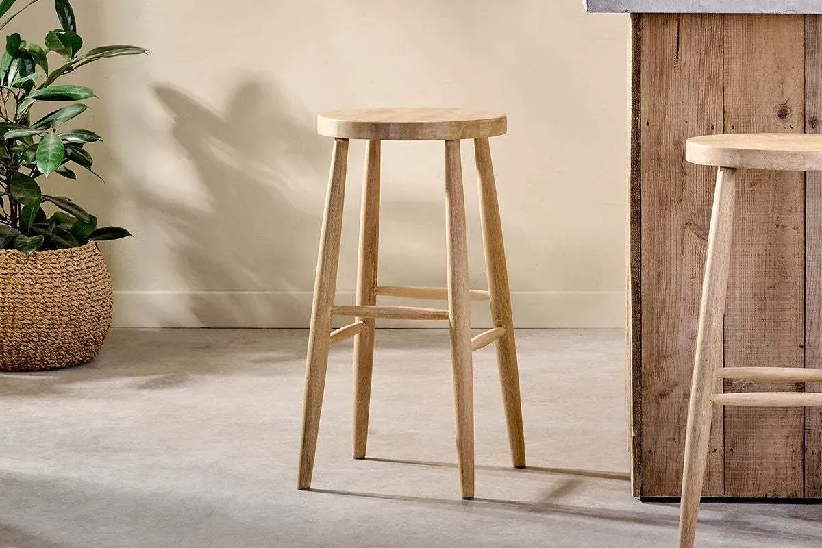 Mengwi Round Bar Stool - Natural, Mango Wood product