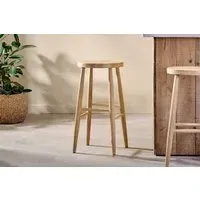 Mengwi Round Bar Stool - Natural, Mango Wood