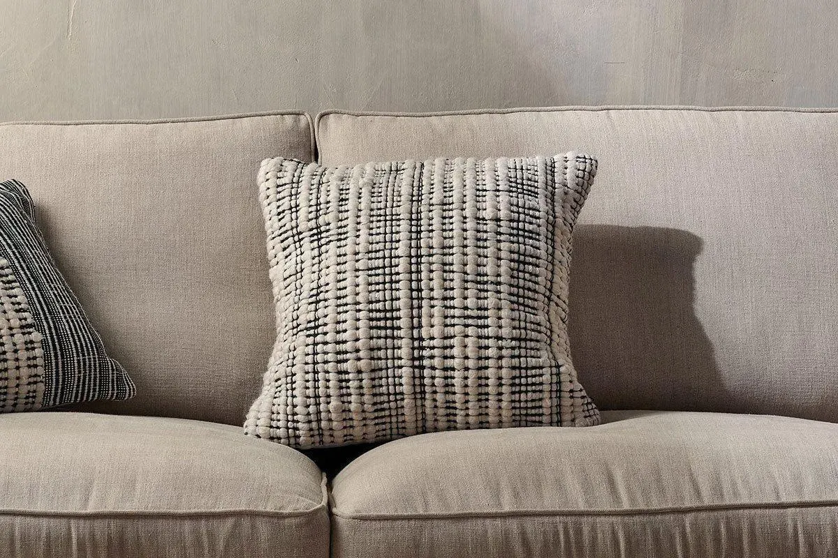 Mika Recycled Square Cushion Cover - Black/Natural product