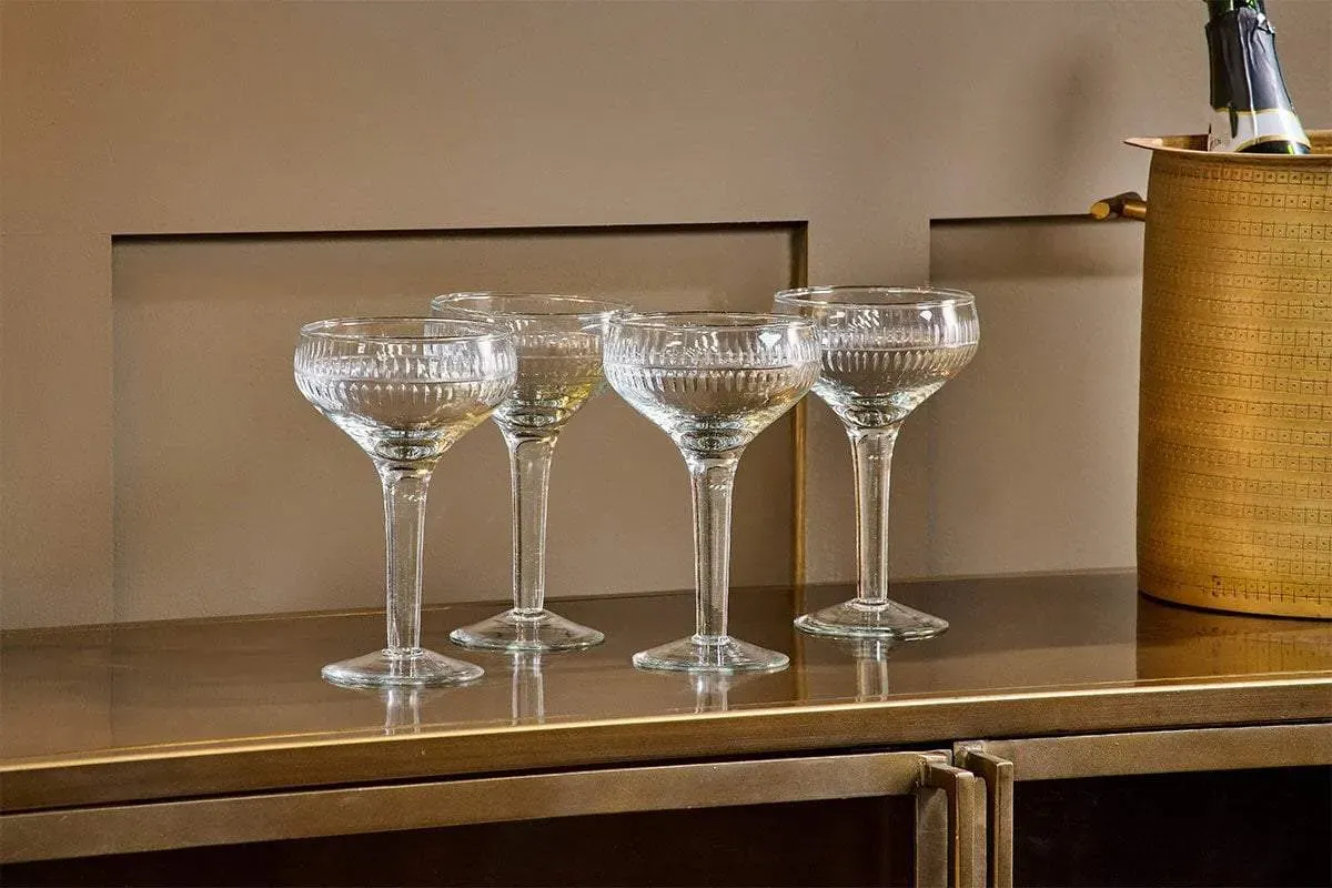 Mila Champagne Glass Set of 4 - Clear