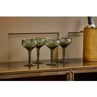Mila Champagne Glass Set of 4 - Dark Emerald