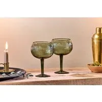 Mila Gin Glass Set of 2 - Dark Emerald