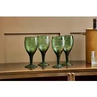 Mila Wine Glass Set of 4 - Dark Emerald
