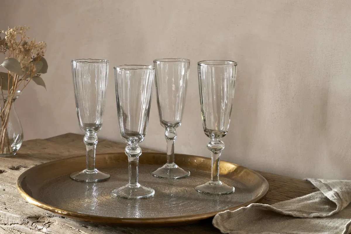 Minati Champagne Flute Set of 4 - Clear, Recycled Glass product