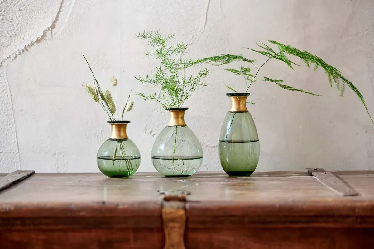 Miza Mini Small Glass Vase - Green