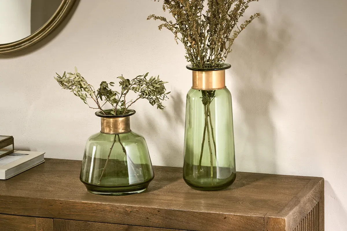 Miza Small Glass Vase - Green