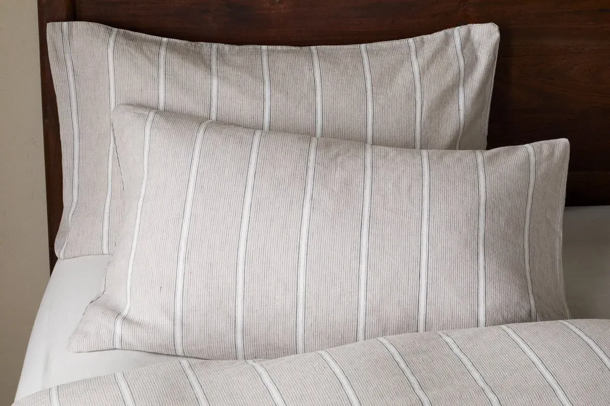 Mora Hemp & Cotton Housewife Pillowcases Set of 2 - Stone Grey image