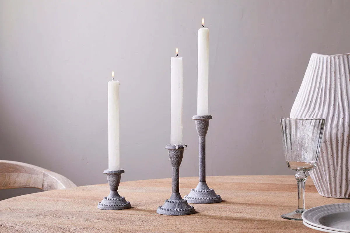 Moremi Set of 3 Candle Holders - Aged Zinc product