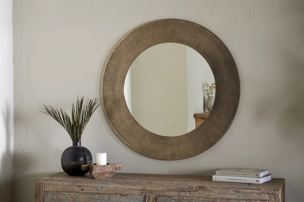 Moto Round Mirror - Antique Brass product