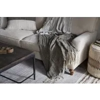 Munir Linen Throw - Charcoal alternate view