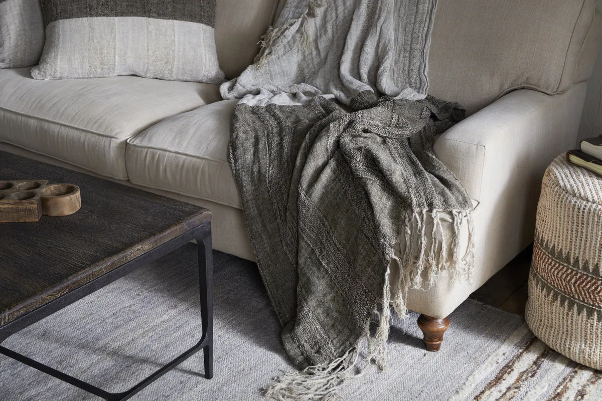 Munir Linen Throw - Charcoal product