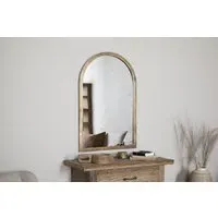 Murwara Large Arched Wall Mirror - Antique Brass