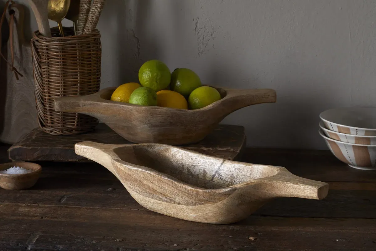 Naashta Small Handled Serving Bowl - Natural product