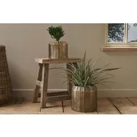Nabara Small Cast Aluminium Planter - Antique Brass alternate view