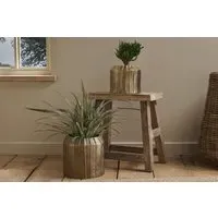 Nabara Large Cast Aluminium Planter - Antique Brass