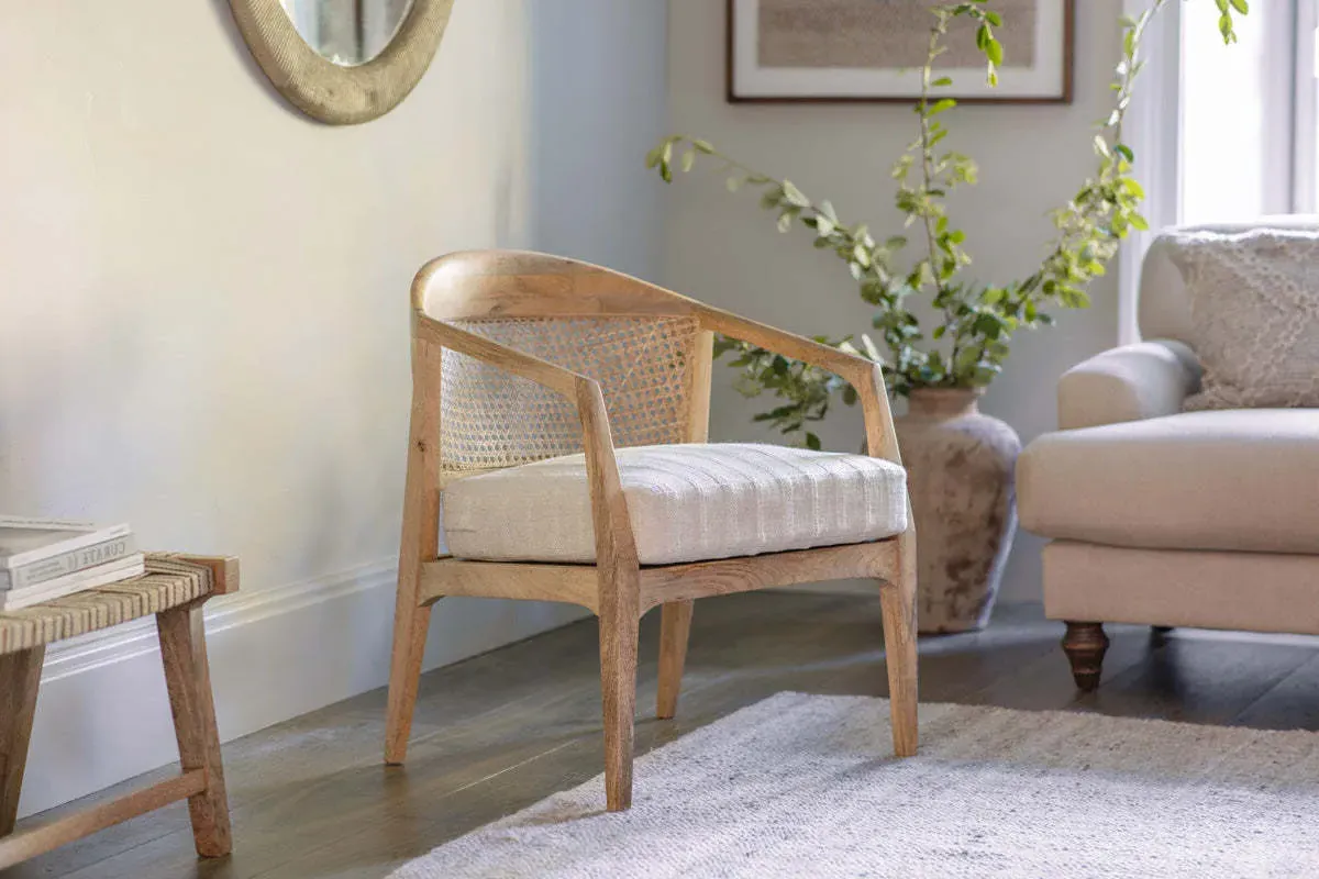 Nabhi Dining Chair - Natural, Mango Wood & Cane product
