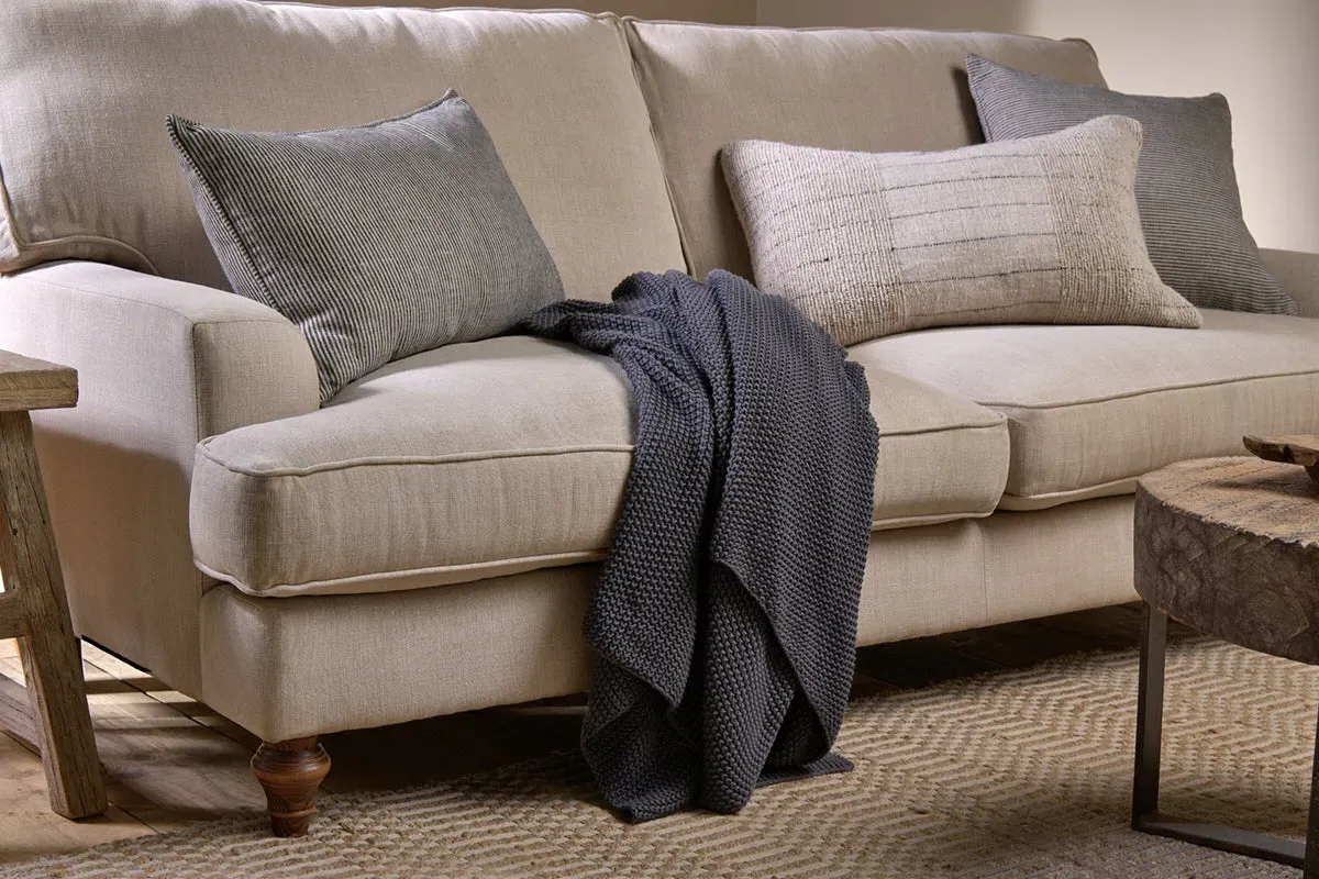 Nahan Moss Stitch Cotton Throw - Charcoal image