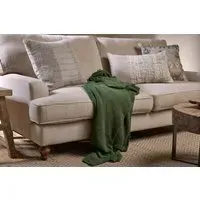 Nahan Moss Stitch Cotton Throw - Forest Green