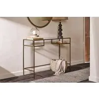 Nakuru Iron & Glass Console Table - Brass