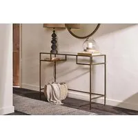 Nakuru Iron & Glass Console Table with Storage - Brass alternate view