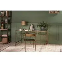 Nakuru Iron & Glass Desk with Storage - Brass