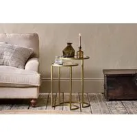 Nakuru Round Side Table Set of 2 - Brass, Iron & Glass alternate view