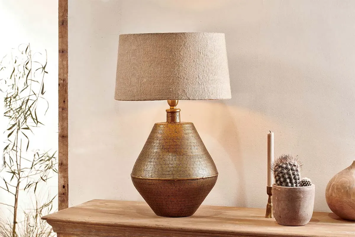 Nalgonda Large Table Lamp - Antique Brass