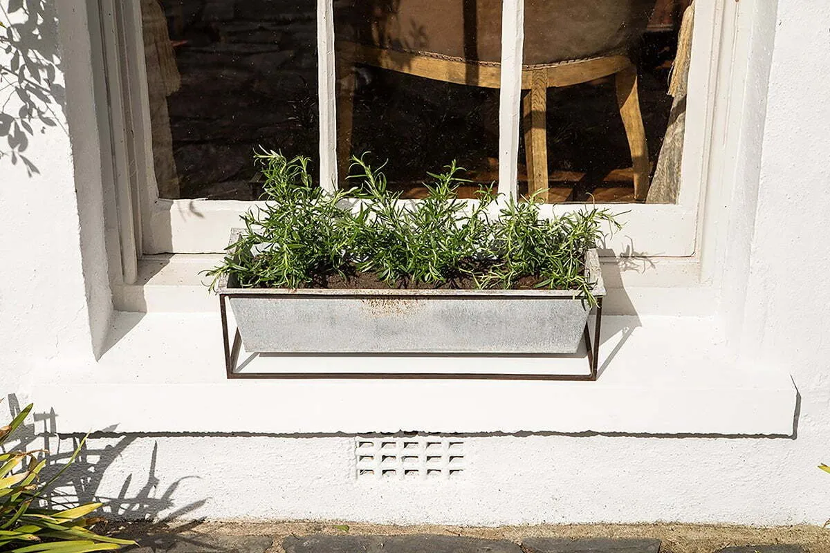 Narlu Rectangular Window Box Planter - Aged Zinc product