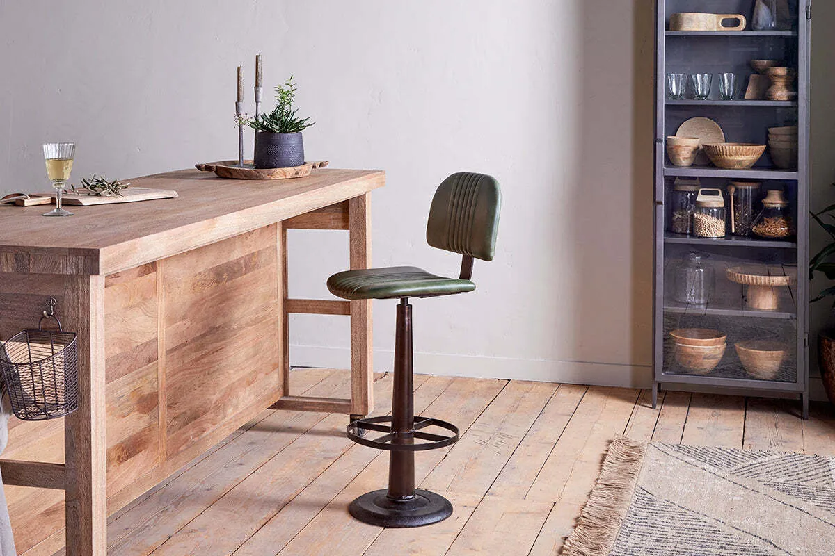 Narwana Bar Chair - Rich Green, Leather product